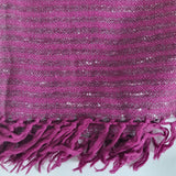Orchid Purple Yak Wool Stole – Handwoven Raw Border Tassel Wrap