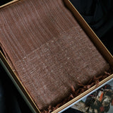 Sepia Brown Yak Wool Stole – Woven by Hand, Edged in Raw Wool