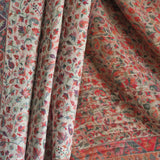 Floral Reversible Kani-Style Pashmina Wool Shawl – White Alabaster & Beige