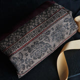 Pure Wool Self-Striped Shawl with Border Design – Warm, Soft & Elegant in deep maroon