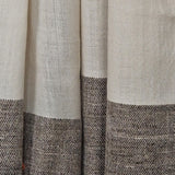 Ivory White Yak Wool Shawl – Handspun Fine Wool, Raw Brown Border, Artisan Crafted - Baga Ethnik Living Default Title Accessories:Scarves & Wraps