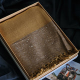 Caramel Brown Yak Wool Stole – Woven by Hand, Edged in Raw Wool