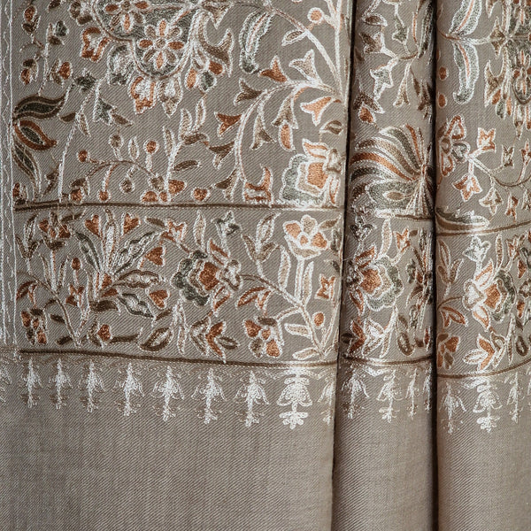 Luxury Pashmina Fine Wool Nalki Embroidery Stole