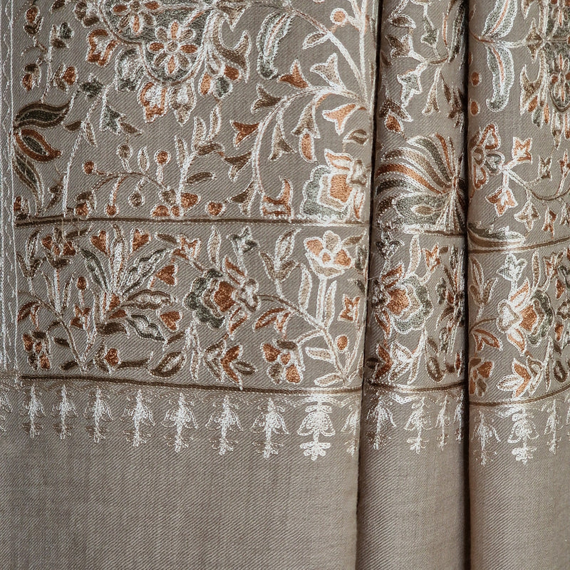 Luxury Pashmina Fine Wool Nalki Embroidery Stole