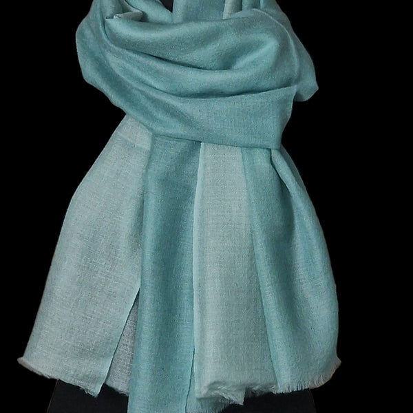 Delightful Ombre 100% Soft Kashmir Pashmina Cashmere Stole - Celeste Blue