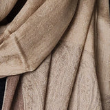 Natural Wool Pashmina Paisley Weave Stole – Burlywood Brown