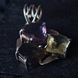 Stunning Citrine and Amethyst Pendant in 925 Sterling Silver
