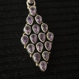 Faceted Amethyst Diamond-Shaped Pendant – 925 Sterling Silver Handmade Jewellery