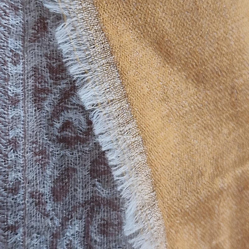 Floral Buti Pure Pashmina Kani Stole – Pale Beige