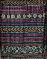 Himalayan Tibetan Wool Shawl – Colourful Geometric Winter Wrap