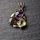 Stunning Citrine and Amethyst Pendant in 925 Sterling Silver