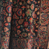 Floral Reversible Kani-Style Pashmina Wool Shawl – Black & Beige
