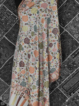 Rose Motif Kani-Style Stole – Silk Modal Blend