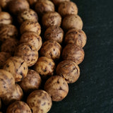 Tibetan 108 Mala Beads – Genuine Old Lotus Seed | Dark Brown Wrist & Neck Mala