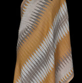 Elegant Ikat Fine Wool Pashmina Handwoven Stole - Marigold Orange - Baga Ethnik Living Default Title Accessories:Scarves & Wraps