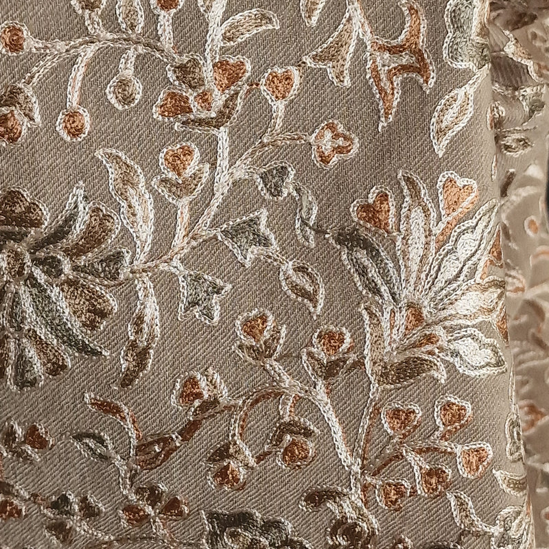 Luxury Pashmina Fine Wool Nalki Embroidery Stole