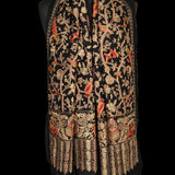 Shikaar-e-Kashmir – Black Pashmina Wool Shawl with Tilla Embroidery