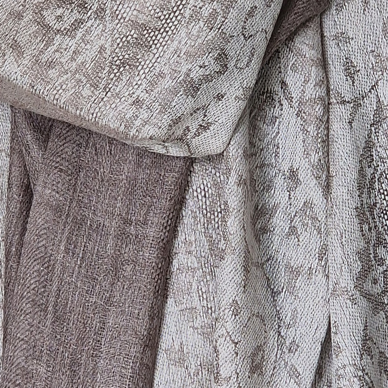 Soft Kashmiri Pashmina Scarf Handwoven Paisley Weave - White Ivor