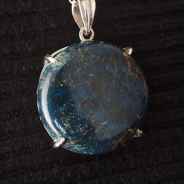 Gorgeous Deep Blue Chrysocolla Silver Sterling Pendant