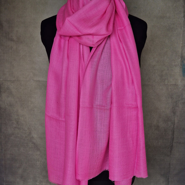 Luxury Soft Kashmir Pashmina Scarf Diamond Weave - Hot Pink