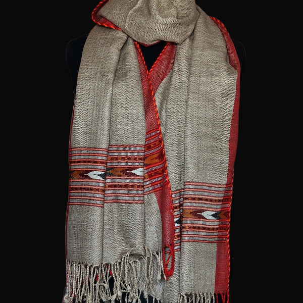Fine Yak Wool Stoles with Traditional Kullu Border – Baga Ethnik