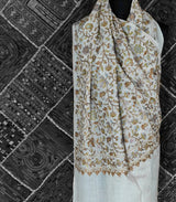 Pashmina Nalki Embroidery Weave Stole – Pristine White