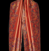 Moonlight Pashmina – Orange-Red Two-Tone Darbar Kani Shawl