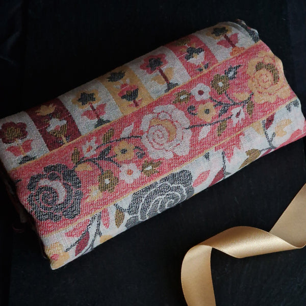 Rose Motif Kani-Style Stole – Silk Modal Blend