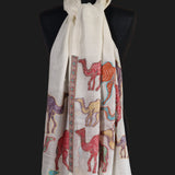 Lightweight Fine Wool Pashmina Stole – Silky White Camel - Baga Ethnik Living Default Title Shawl