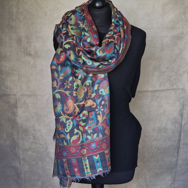 Authentic Handwoven Kani Stole Handcrafted Pashmina Wrap Timeless Artisan Elegance