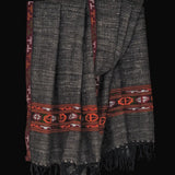 Dark Brown Yak Wool Shawl – Colourful Himalayan Kullu Style