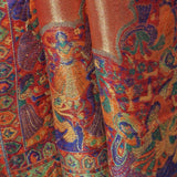Moonlight Pashmina – Orange-Red Two-Tone Darbar Kani Shawl