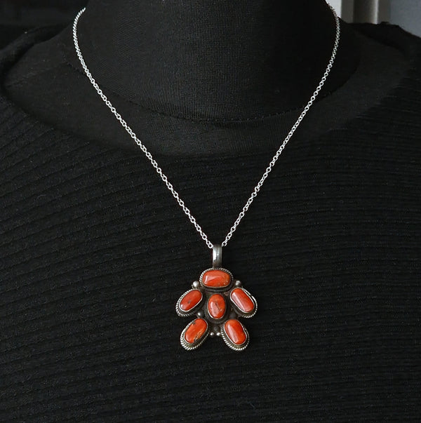 Beautiful Vintage Coral Silver Sterling 925 Pendant - Baga Ethnik Living Default Title Pendants