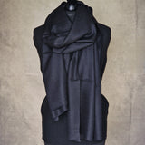 Authentic Diamond Weave Pashmina Scarf - Rich Black