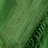 Green Handspun Yak Wool Stole – Fine Weave, Raw Edge, Pure Craft - Baga Ethnik Living Default Title Accessories:Scarves & Wraps
