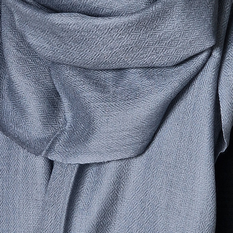 Diamond Weave Soft Kashmiri Pashmina Scarf - Cool Grey