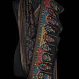 Kashida Vintage Kani Weaved Palla Shawl – Warm, Soft, and Timeless in Black