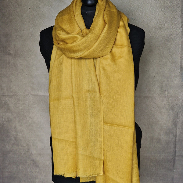Soft Yellow Diamond Weave Kashmiri Pashmina Scarf - KeyLime