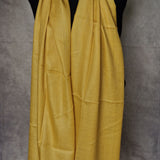 Soft Yellow Diamond Weave Kashmiri Pashmina Scarf - KeyLime