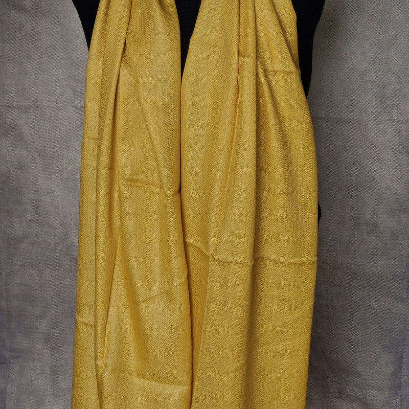 Soft Yellow Diamond Weave Kashmiri Pashmina Scarf - KeyLime