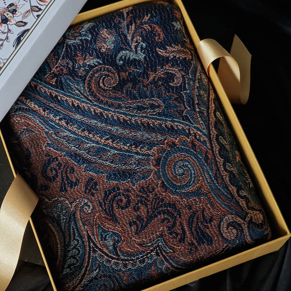 Royal Jamawar Mens Shawl – Navy Blue, Kani Style