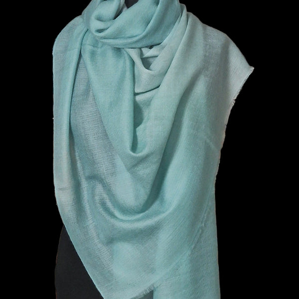 Delightful Ombre 100% Soft Kashmir Pashmina Cashmere Stole - Celeste Blue