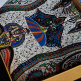 White Silk Wool Stole for Women - Fine Soft Shikaardar Print