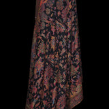 Black Pashmina Kani Shikargah Shawl | Dholi Theme Wool Blend