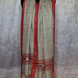 Himalayan Kullu Border Yak Wool Stole – Cream Beige