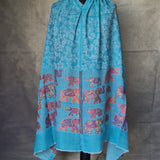 Jacquard-Loom Weaved Luxury Soft Himalayan Kashmir Pashmina - Sapphire Blue