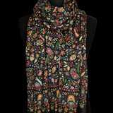 Paisley Kalamkari Black Silk Wool Stole