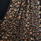 Chinar Leaf Pashmina Fine Wool Nalki Black Hand-Embroidered Stole