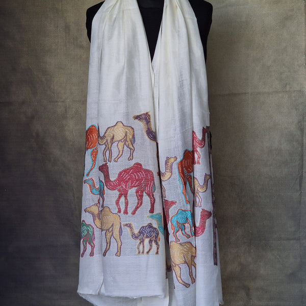 Lightweight Finest Quality Wool Pashmina Stole – White Elephant