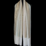 Ikat Fine Wool Pashmina Soft Brown and Teal Scarf – Dusty Lucite - Baga Ethnik Living Default Title Accessories:Scarves & Wraps